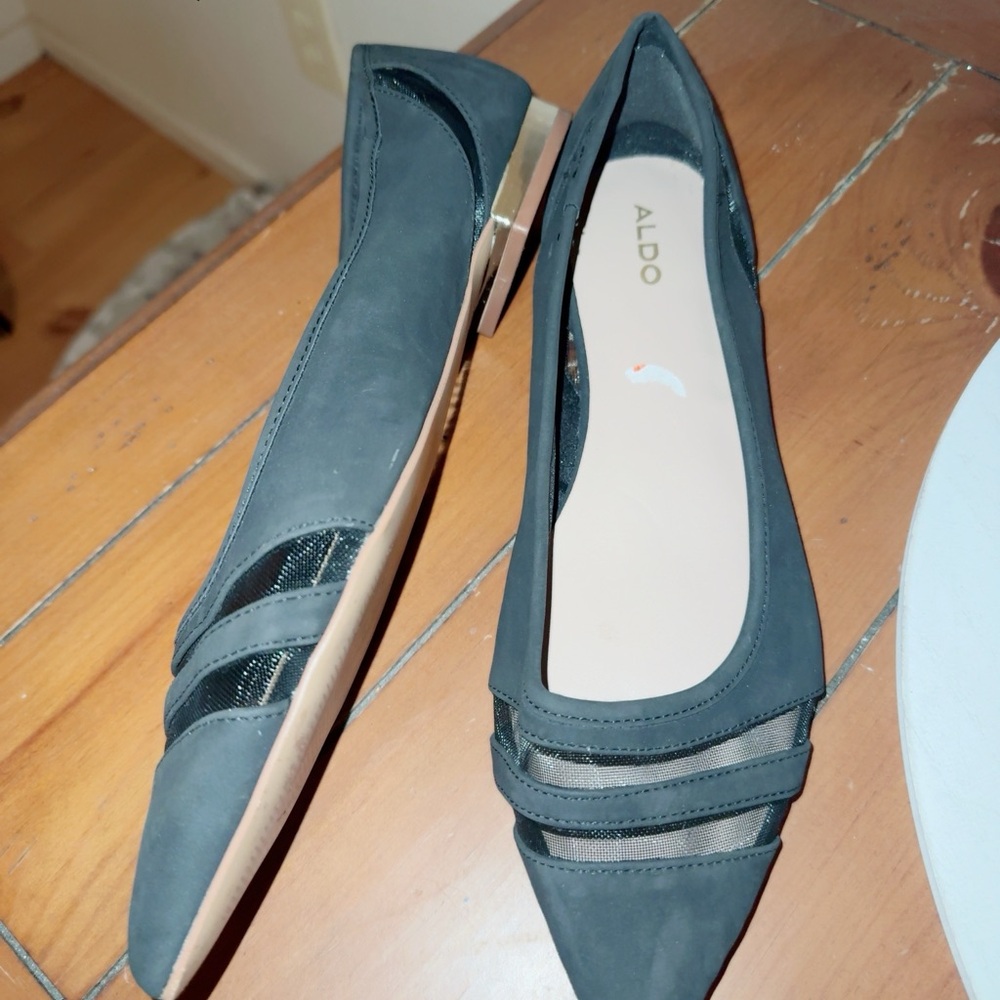 Aldo Black Mesh Detail Women's Flats